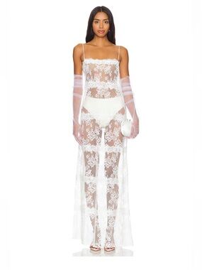 NWOT Lovers and Friends x Maggie MacDonald Millie Sheer Maxi Dress